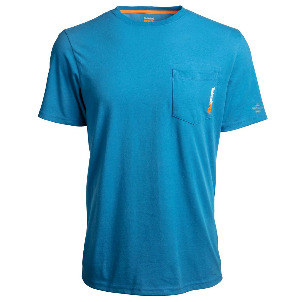 Tricouri Timberland Barbati Albastri - Pro® Short Sleeve Base Plate Wicking - Romania - LAOGUP360